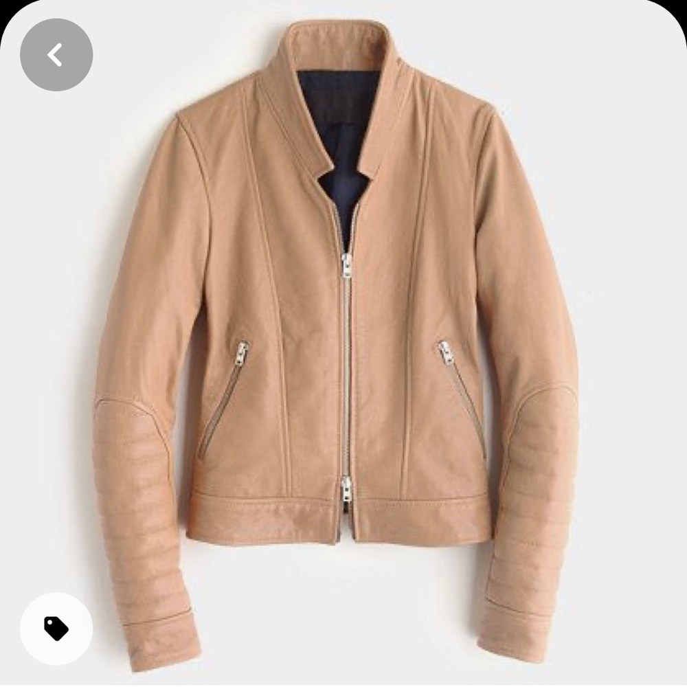 J Crew Collection Standing Collar Leather Jacket